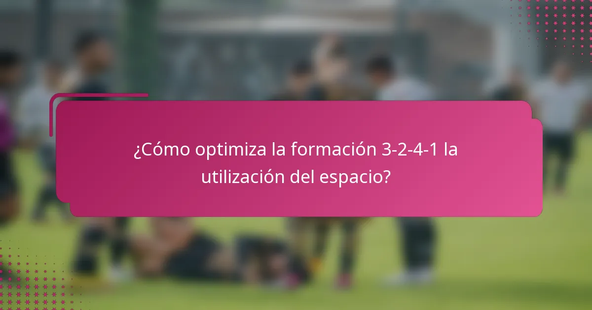 ¿Cómo optimiza la formación 3-2-4-1 la utilización del espacio?