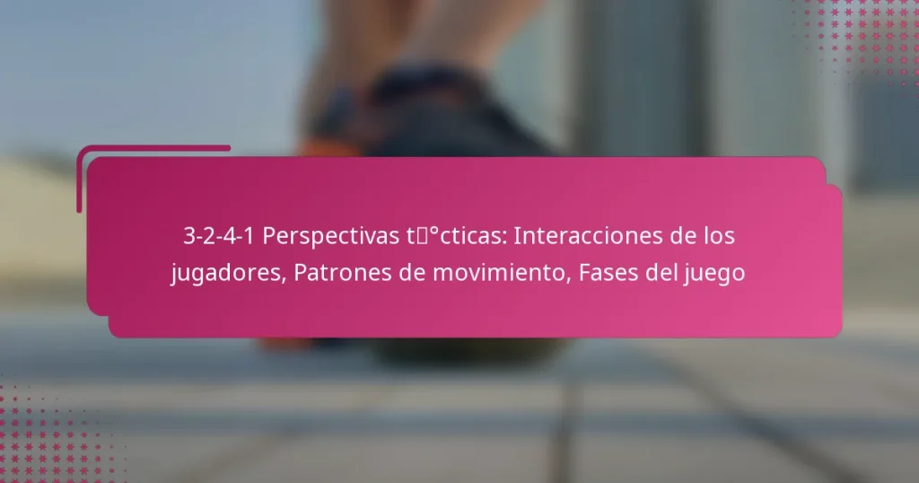 3-2-4-1 Perspectivas tácticas: Interacciones de los jugadores, Patrones de movimiento, Fases del juego