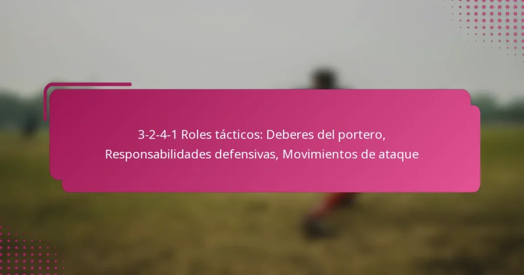 3-2-4-1 Roles tácticos: Deberes del portero, Responsabilidades defensivas, Movimientos de ataque