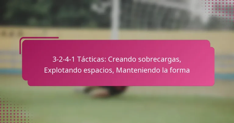 3-2-4-1 Tácticas: Creando sobrecargas, Explotando espacios, Manteniendo la forma