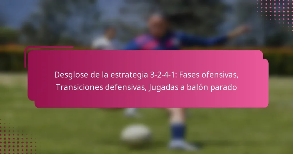 Desglose de la estrategia 3-2-4-1: Fases ofensivas, Transiciones defensivas, Jugadas a balón parado