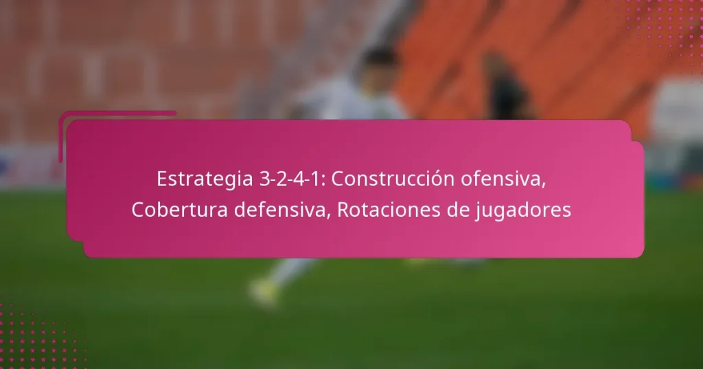 Estrategia 3-2-4-1: Construcción ofensiva, Cobertura defensiva, Rotaciones de jugadores