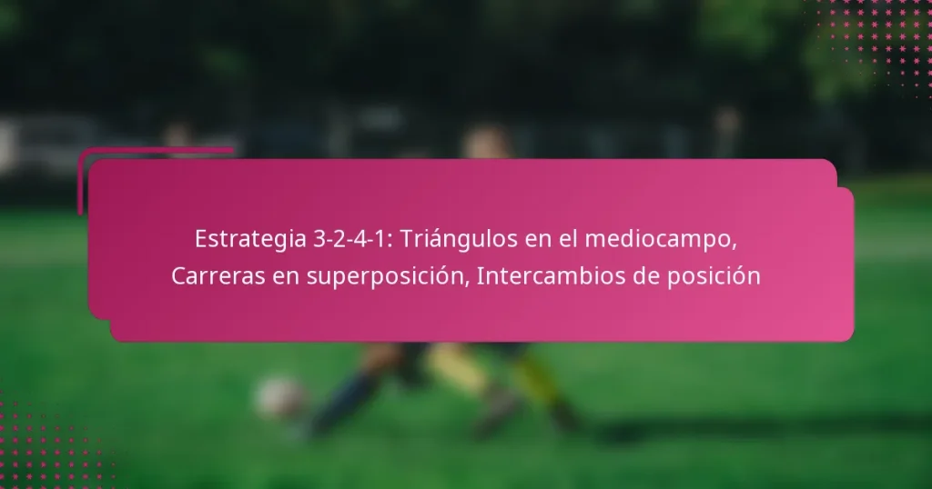 Estrategia 3-2-4-1: Triángulos en el mediocampo, Carreras en superposición, Intercambios de posición