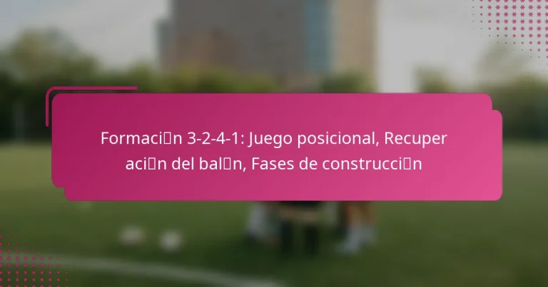 Formación 3-2-4-1: Juego posicional, Recuperación del balón, Fases de construcción