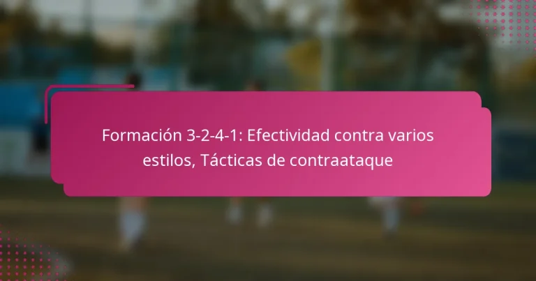 Formación 3-2-4-1: Efectividad contra varios estilos, Tácticas de contraataque