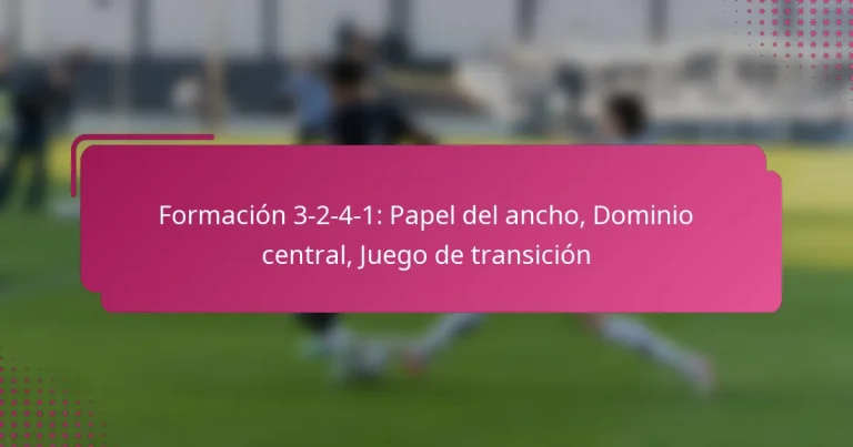 Formación 3-2-4-1: Papel del ancho, Dominio central, Juego de transición