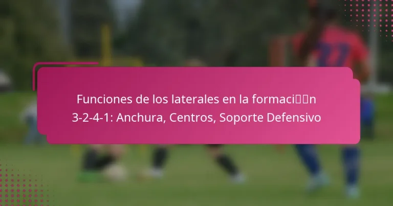 Funciones de los laterales en la formación 3-2-4-1: Anchura, Centros, Soporte Defensivo