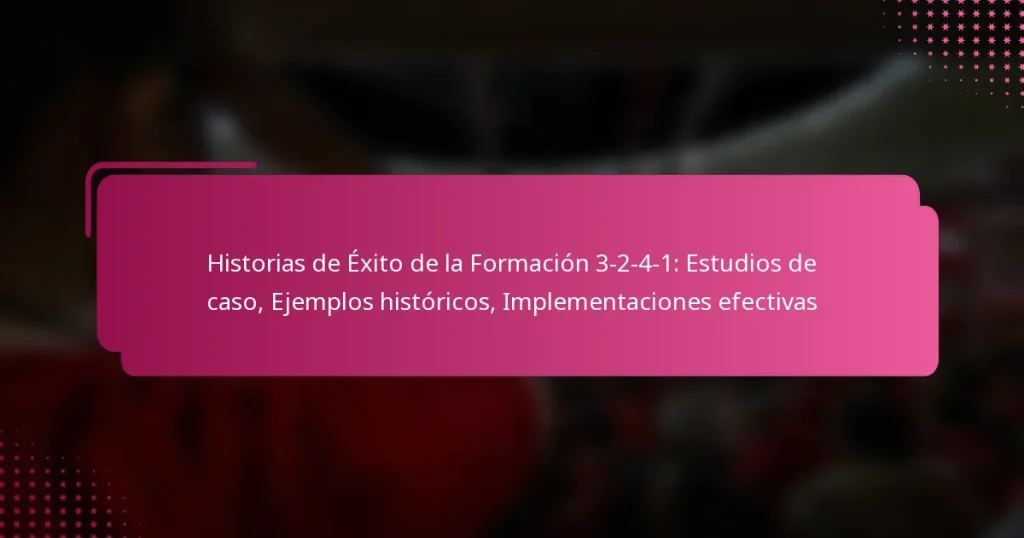 Historias de Éxito de la Formación 3-2-4-1: Estudios de caso, Ejemplos históricos, Implementaciones efectivas