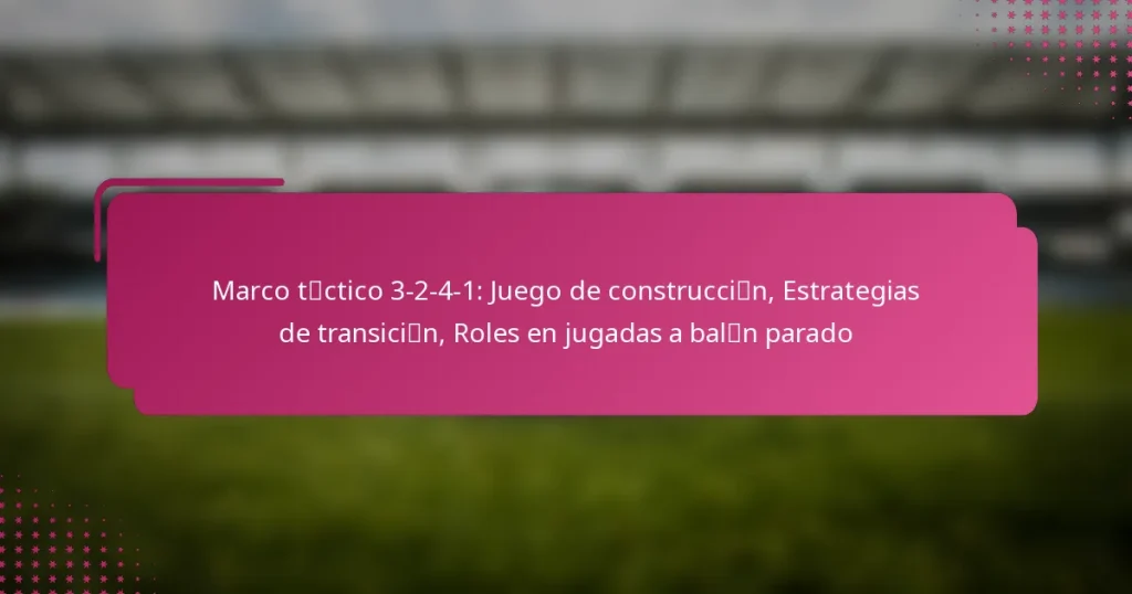 Marco táctico 3-2-4-1: Juego de construcción, Estrategias de transición, Roles en jugadas a balón parado