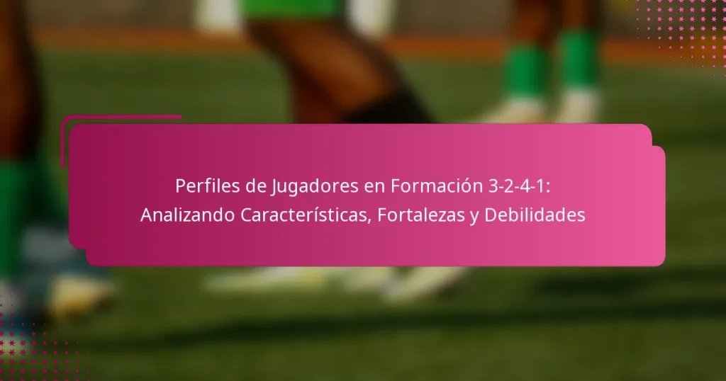Perfiles de Jugadores en Formación 3-2-4-1: Analizando Características, Fortalezas y Debilidades