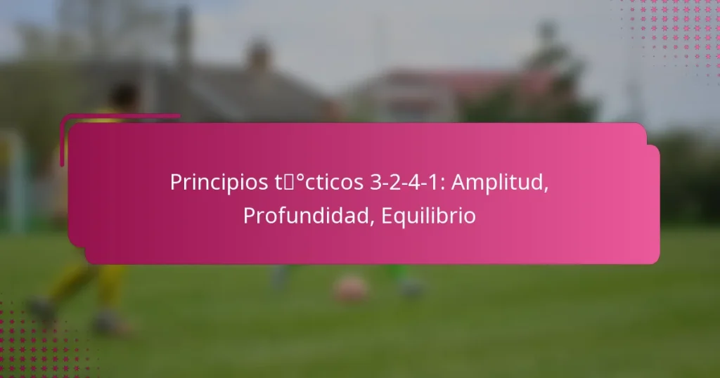 Principios tácticos 3-2-4-1: Amplitud, Profundidad, Equilibrio