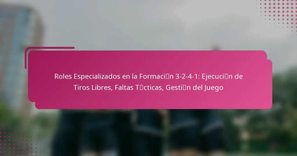 Roles Especializados en la Formación 3-2-4-1: Ejecución de Tiros Libres, Faltas Tácticas, Gestión del Juego
