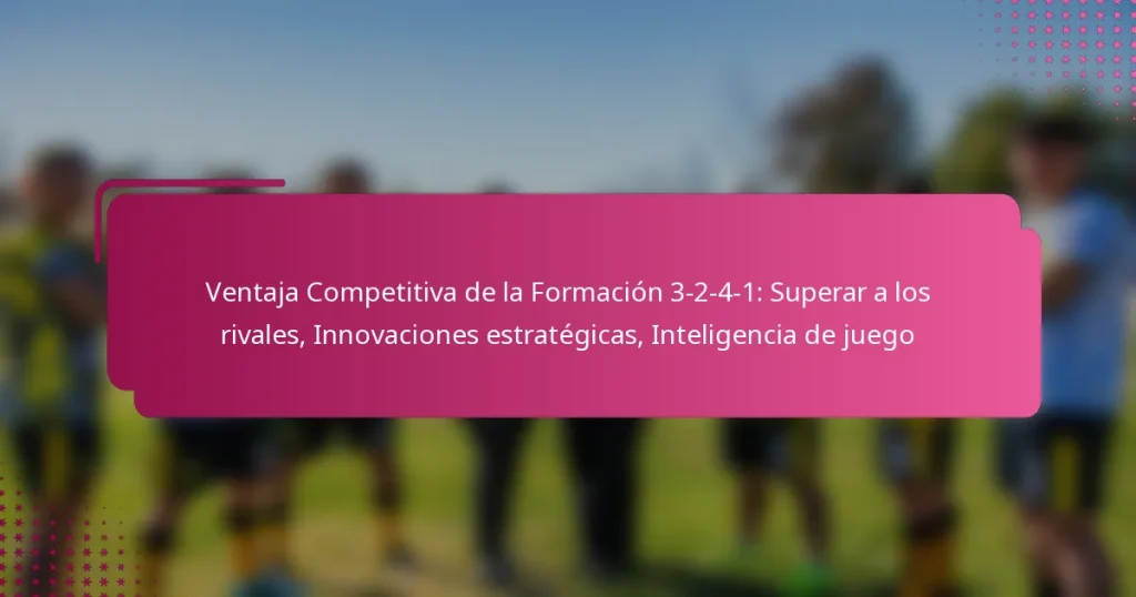Ventaja Competitiva de la Formación 3-2-4-1: Superar a los rivales, Innovaciones estratégicas, Inteligencia de juego